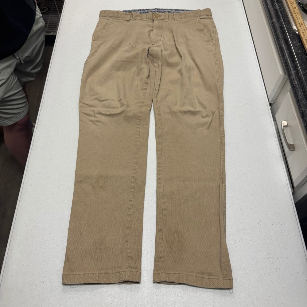 Pierre Cardin Collection Privee Mens Tan Khaki Chino Pants Modern‎ Fit 34x30